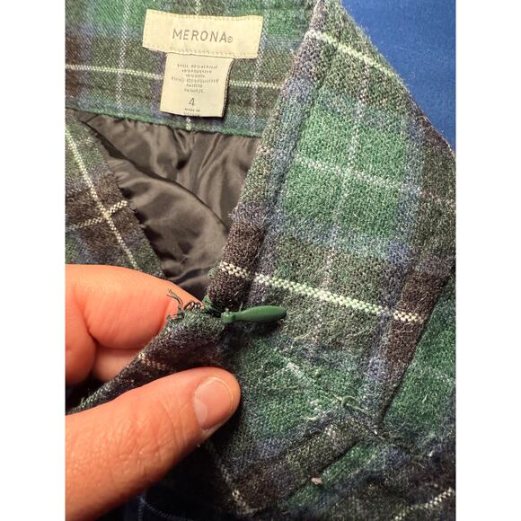 Merona wool plaid skirt womens 4 twee academia preppy clueless kawaii y2k - Picture 6 of 7